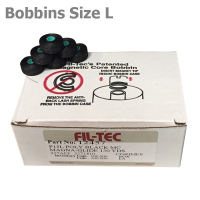 12457 Filtec Magnetic Bobbins Size L Black 100Pc