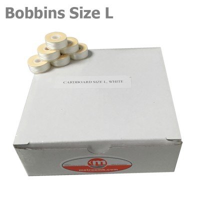 Cardboard Size L bobbins "White" 144 units per box