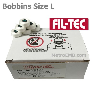 12434 Filtec Magnetic Bobbins Size L White 100Pc