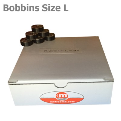 Plastic Size L bobbins "Black" 144 units per box