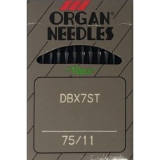 10-pack Organ Round Shank Metallic Needle 75/11
