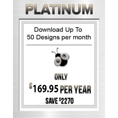 1 Year Platium  Subscription to Download up to 50 Designs Each Month Over 25,000 available